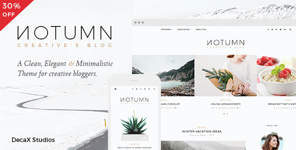 Notumn - Responsive Modern Minimalistic Blog