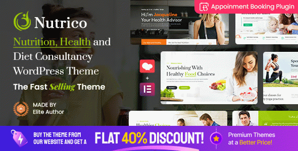 Nutrico - Nutrition Health Services WordPress Theme + Appointment Booking