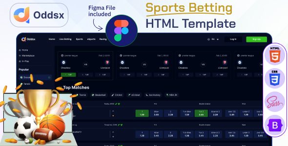 Oddsx - Sports betting website HTML Template