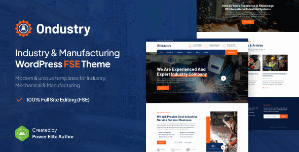 Ondustry – Industry & Manufacturing Gutenverse FSE WordPress Block Theme
