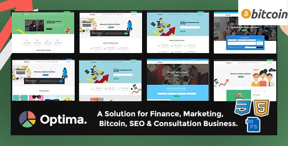 Optima - SEO, Marketing, Bitcoin, Agency Multiple HTML5 Template