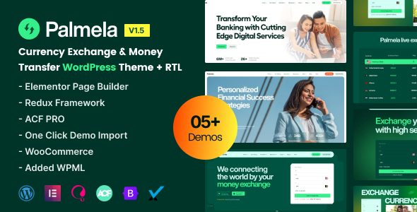 Palmela - Online Banking & Money Transfer Elementor WordPress Theme