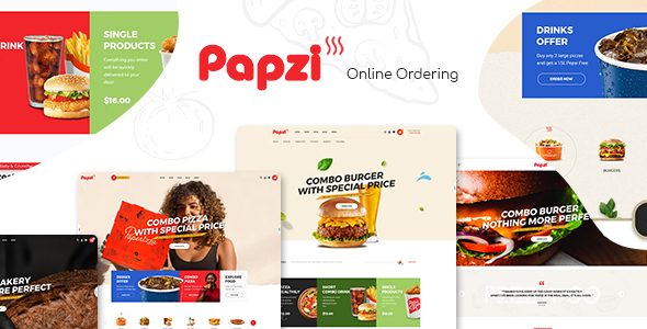 Papzi - Fast Food Restaurant WooCommerce WordPress Theme with AI