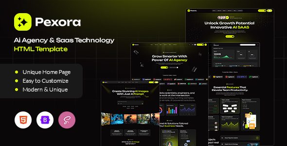 Pexora - Ai Agency & Saas Technology HTML Template