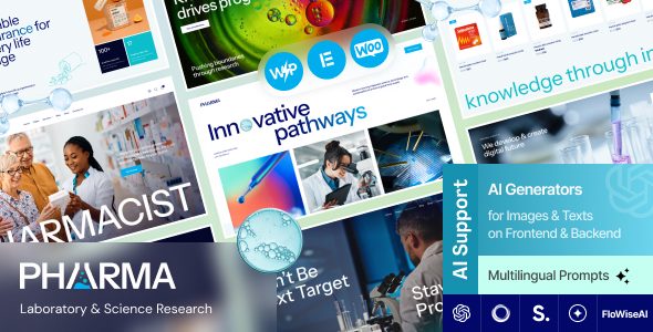 Pharma - Laboratory & Science Research WordPress Theme + Online Store