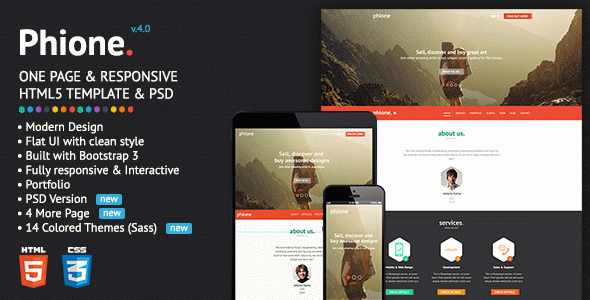 Phione - Onepage Parallax Responsive HTML Template