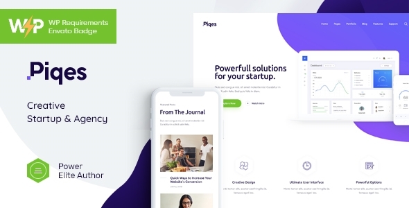 Piqes | Creative Startup Agency WordPress Theme