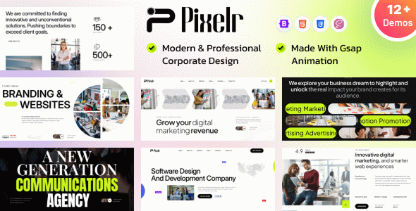 Pixelr - Creative Agency & Portfolio HTML Template