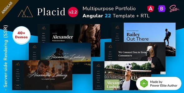 Placid - Angular 22 Portfolio Website Template + SSR