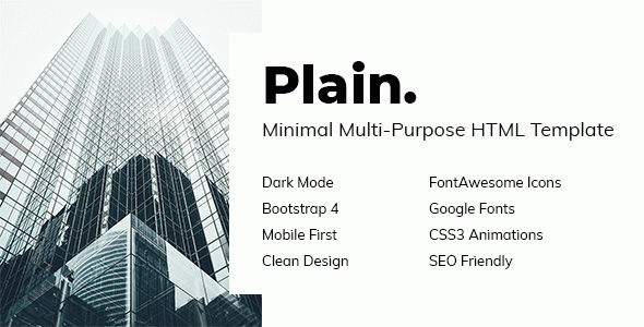 Plain - Minimal Multi-Purpose HTML Template