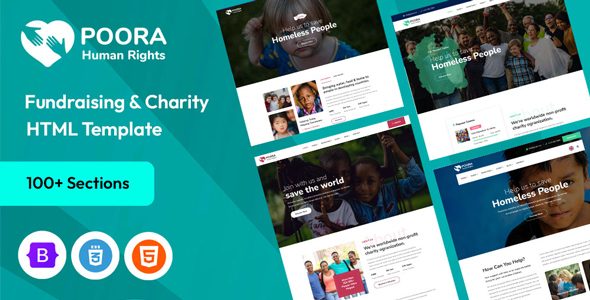 Poora – Donation & Charity Nonprofit HTML Template
