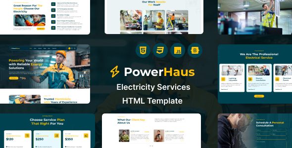 Powerhaus - Electricity Services HTML Template