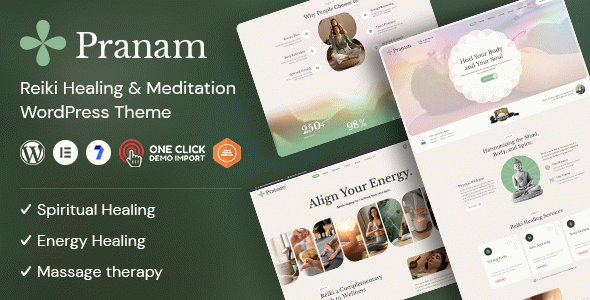 Pranam ??? Reiki Healing & Meditation WordPress Theme