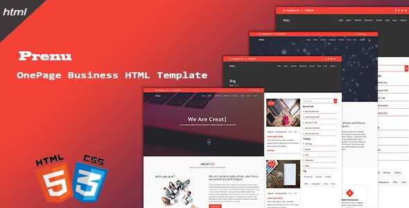 Prenu - OnePage Business HTML Template