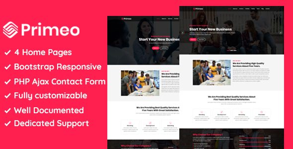 Primeo - One Page Corporate and Business HTML Template