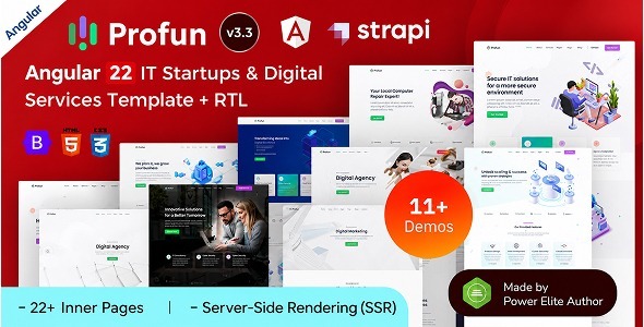 Profun - Angular 22 IT Services & Startup Agency Template