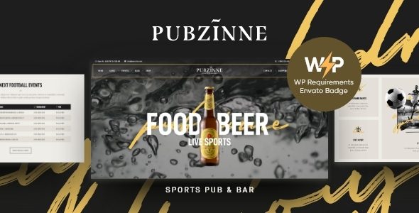 Pubzinne - Sports Bar & Pub WordPress Theme + Online Store
