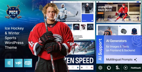 Puck - Hockey Team, Club & Academy WordPress Theme + Store