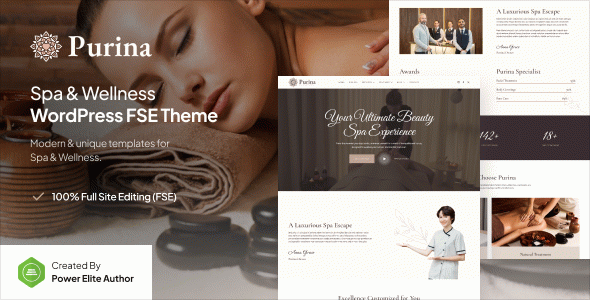Purina ??? Spa & Wellness Gutenverse FSE WordPress Block Theme
