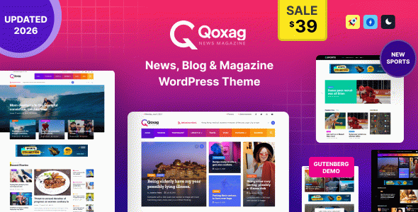 Qoxag - Newspaper Magazine News WordPress Theme