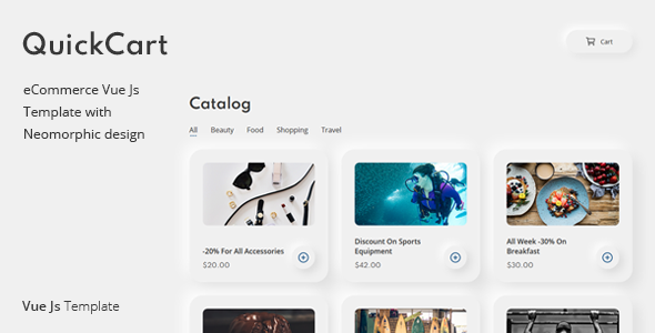 QuickCart – One Page eCommerce Vue Js Template