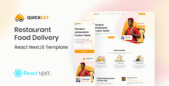 QuickEat - Restaurant Food Delivery React NextJS Template