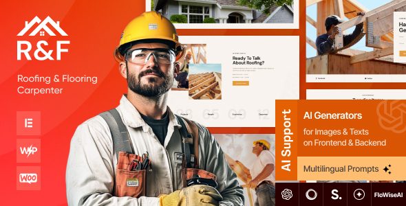 R&F - Roofing, Flooring & Carpenter WordPress Theme + Store