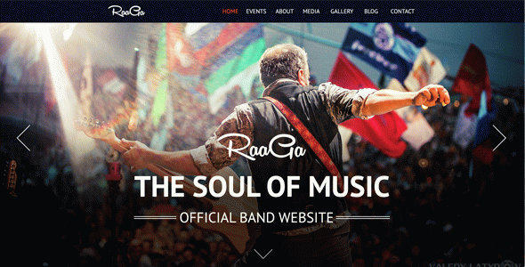Raaga - Responsive Parallax Template for Bands