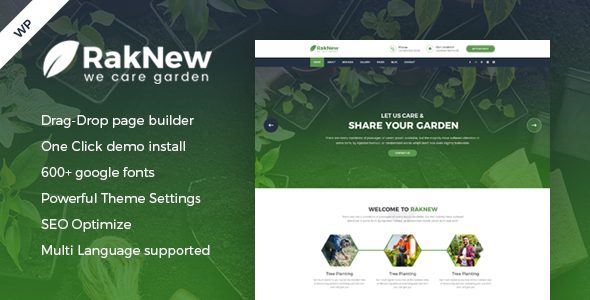 RakNew - Gardening and Landscaping WordPress Theme