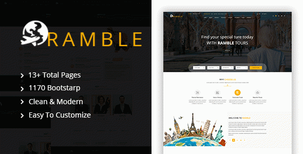 Ramble - Tour & Travel Agency HTML Template