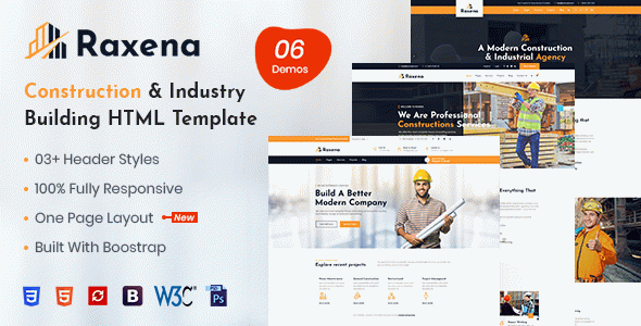 Raxena – Construction HTML Template