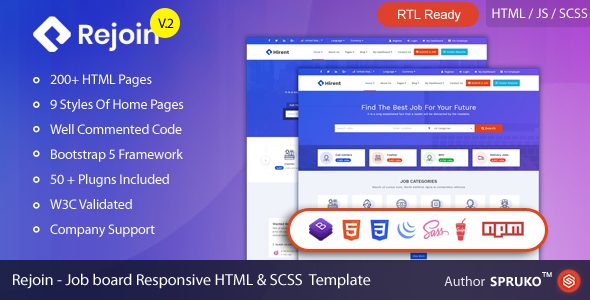 Rejoin - Job board HTML Template