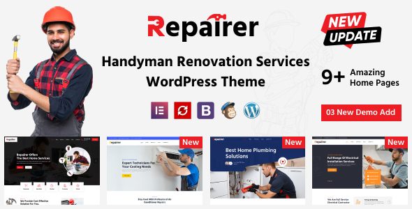Repairer - Handyman Renovation Services WordPress Theme