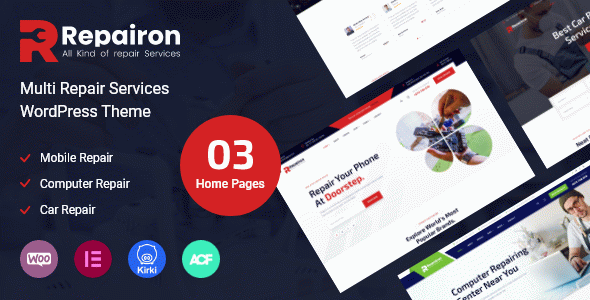 Repairon | Multi Repair Services WordPress Theme + RTL