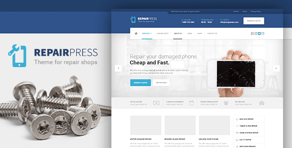 RepairPress — WordPress Theme for Electronics, Mobile and Tech Repair Businesses