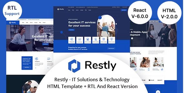 Restly – IT Solutions & Technology HTML And React Template + RTL