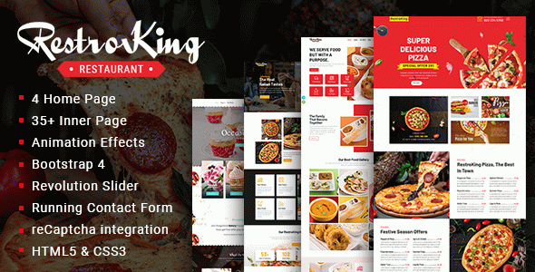 RestroKing - Cake Pizza & Bakery Bootstrap 4 Template