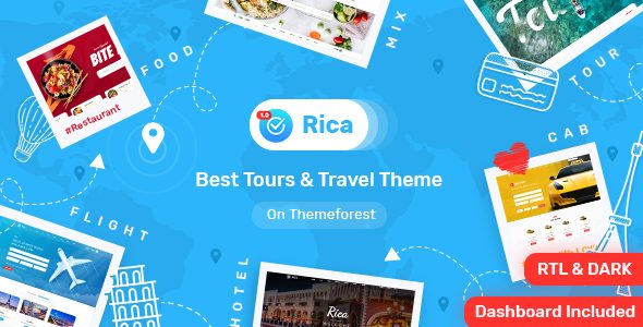 Rica - Travel , Tours , Food Delivery, Hotels & Restaurants Site Template + Admin Html Included