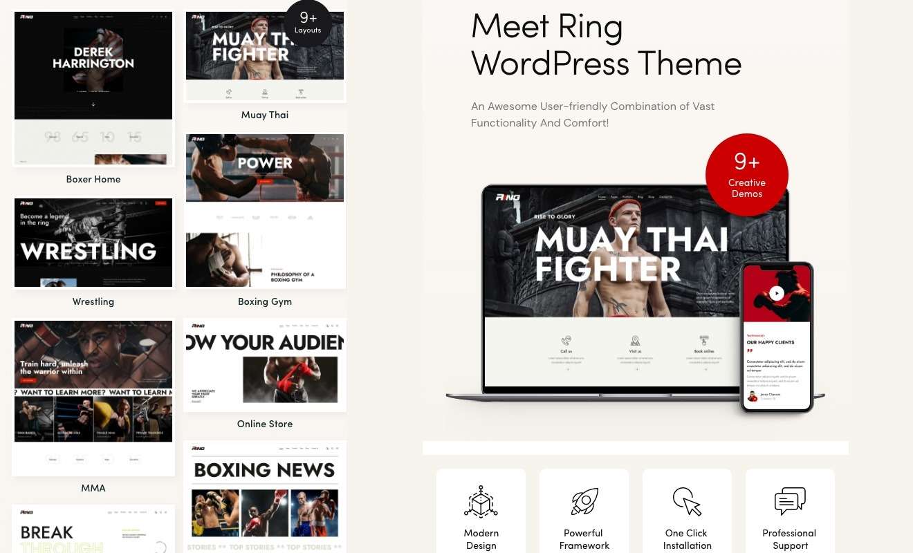 Ring Martial Arts Boxing WordPress Theme