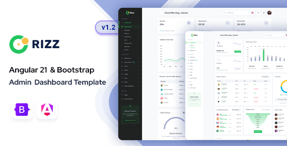 Rizz - Angular 21 Admin & Dashboard Template