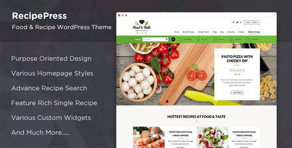 RP - Food, Recipes & Cooking WordPress Theme