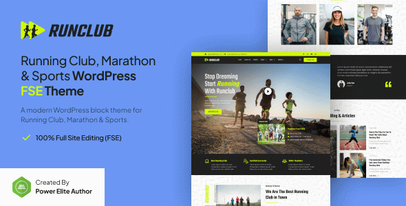 Runclub – Running Club, Marathon & Sports Gutenverse FSE WordPress Block Theme