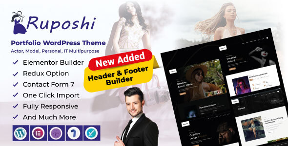 Ruposhi - Actor, Model, Personal, IT Portfolio Multi-Purpose Elementor WordPress Theme