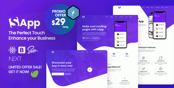 Sapp - React Next App Landing Page
