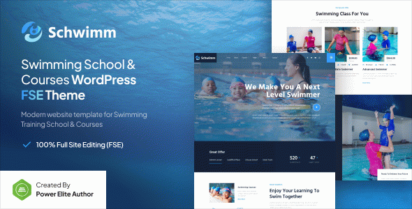 Schwimm ??? Swimming School & Course Gutenverse FSE WordPress Block Theme