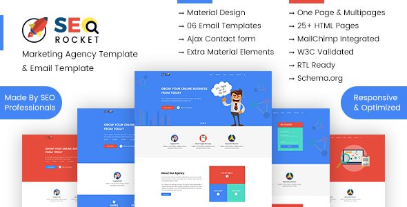 SEO & Digital Marketing Agency Template Pack | Agency, Re-Marketing Email Template - SEO Rocket