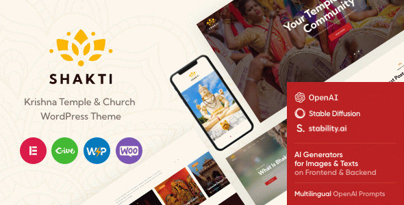 Shakti - Ashram & Religion Krishna Temple WordPress Theme