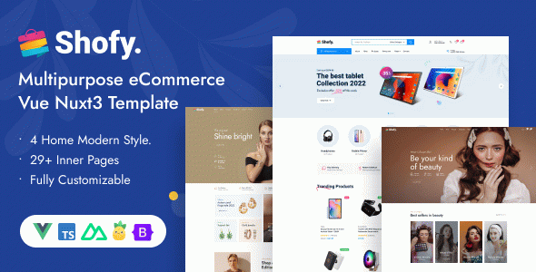 Shofy - Multipurpose eCommerce Vue Nuxt 4 Template