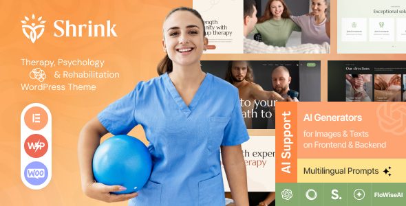 Shrink - Therapy, Psychology, Counseling & Rehabilitation WordPress Theme + Online Store