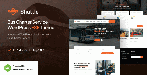 Shuttle – Bus Charter Service Gutenverse FSE WordPress Block Theme